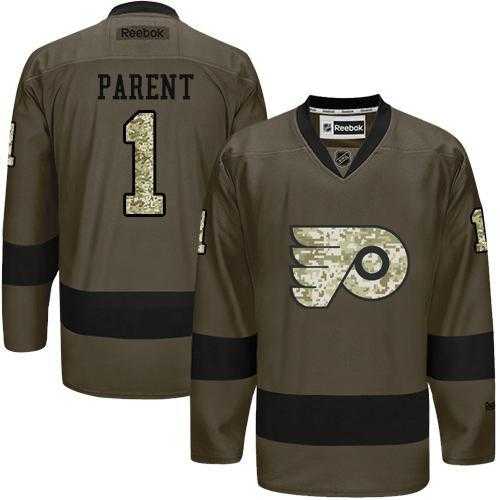 Glued Philadelphia Flyers #1 Bernie Parent Green Salute to Service NHL Jersey,We sell and wholesale Glued Philadelphia Flyers #1 Bernie Parent Green Salute to Service NHL Jersey on line form chian!